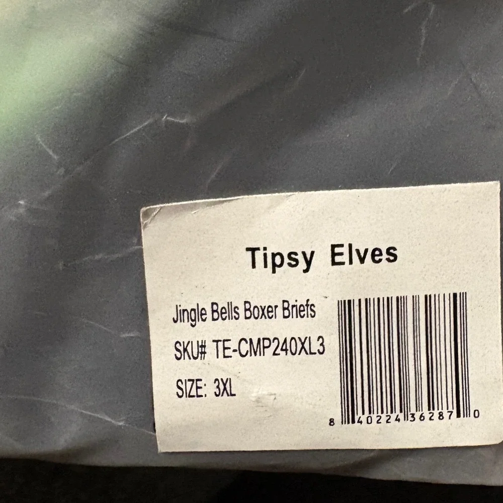 Tipsy Elves Mens Jingle Bells Boxer Briefs Black Christmas Underwear XXXL NEW